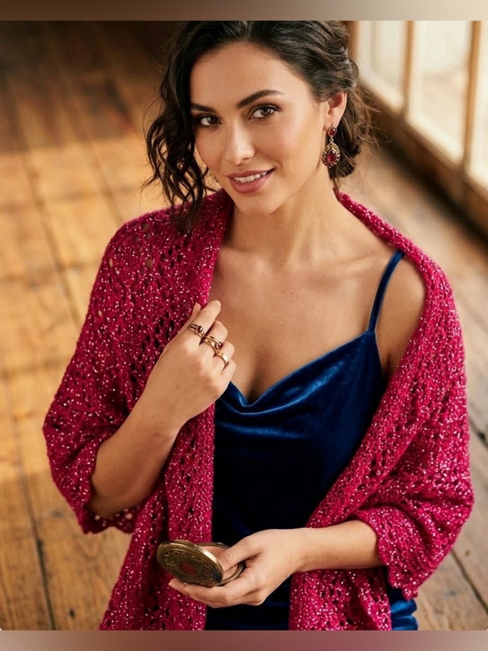 ✨ Large Fuchsia Handmade Crochet Shawl / Stole – Brand New
